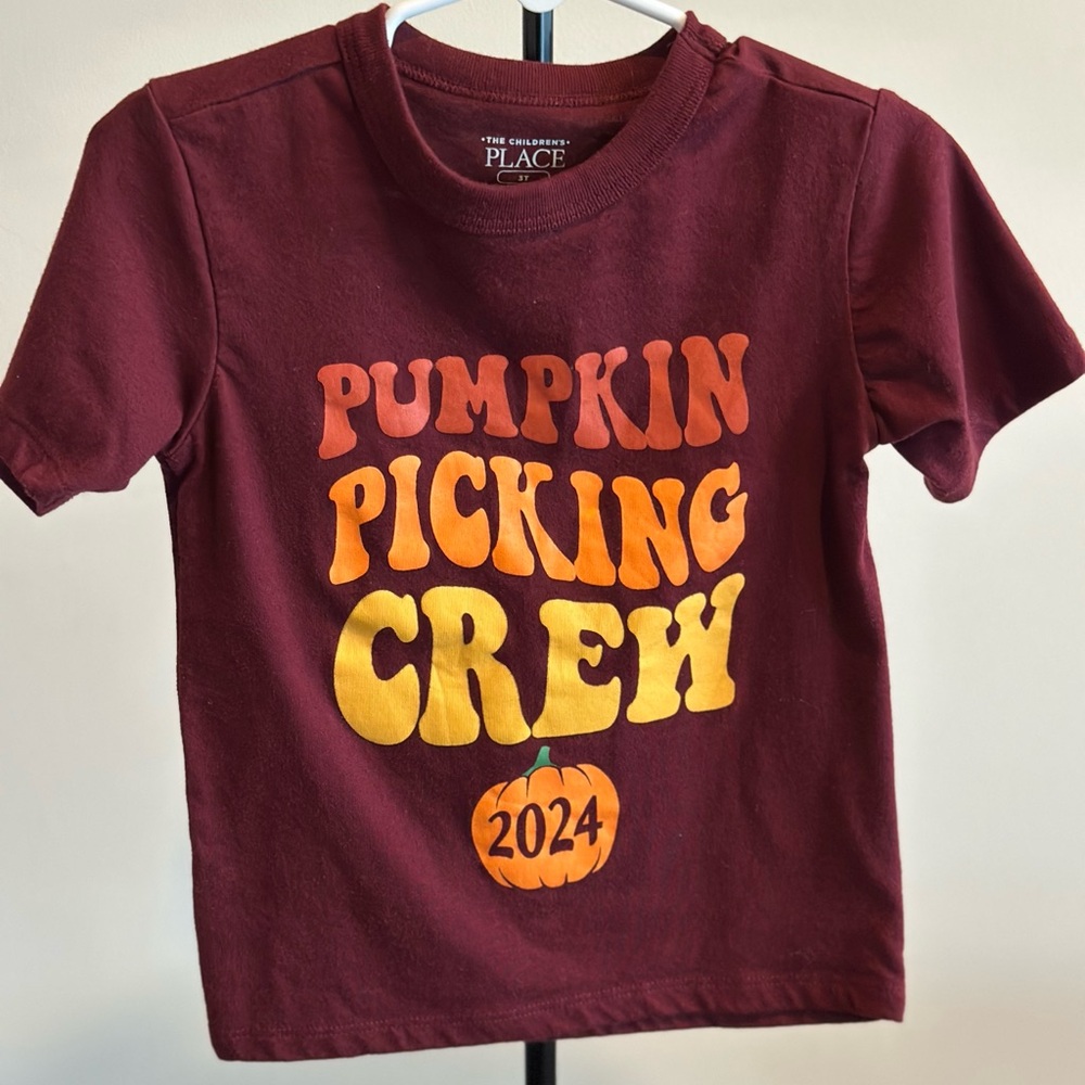 The Children's Place Burgundy Pumpkin Picking Crew Tee